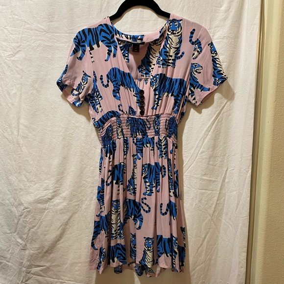 nooworks Dresses & Skirts - NOOWORKS Blue Tiger Skater Dress xs-s